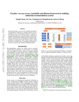 EasyRec: An easy-to-use, extendable and efficient framework for building
  industrial recommendation systems