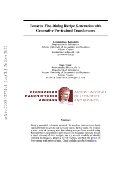 Towards Fine-Dining Recipe Generation with Generative Pre-trained
  Transformers
