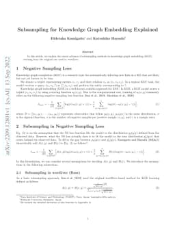 Subsampling for Knowledge Graph Embedding Explained