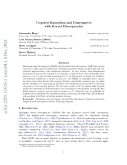 Targeted Separation and Convergence with Kernel Discrepancies
