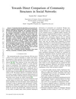 Towards Direct Comparison of Community Structures in Social Networks