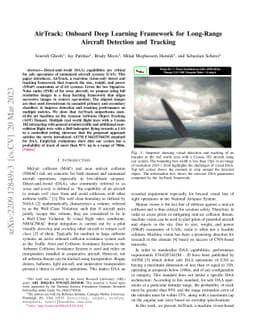 AirTrack: Onboard Deep Learning Framework for Long-Range Aircraft
  Detection and Tracking