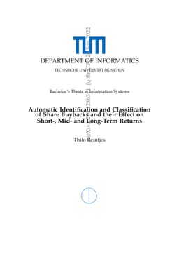 Automatic Identification and Classification of Share Buybacks and their
  Effect on Short-, Mid- and Long-Term Returns