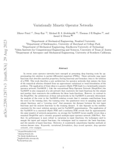 Variationally Mimetic Operator Networks