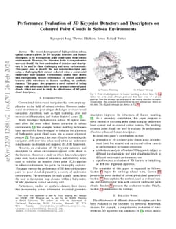 Performance Evaluation of 3D Keypoint Detectors and Descriptors on
  Coloured Point Clouds in Subsea Environments