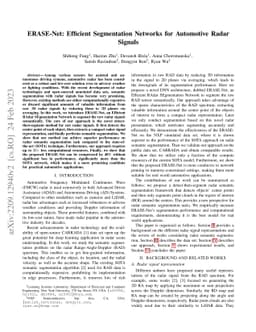 ERASE-Net: Efficient Segmentation Networks for Automotive Radar Signals