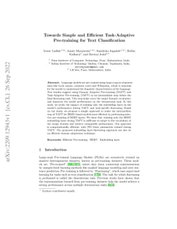 Towards Simple and Efficient Task-Adaptive Pre-training for Text
  Classification