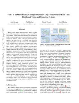 FaRO 2: an Open Source, Configurable Smart City Framework for Real-Time
  Distributed Vision and Biometric Systems
