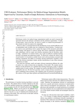 USE-Evaluator: Performance Metrics for Medical Image Segmentation Models
  with Uncertain, Small or Empty Reference Annotations