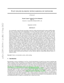 Fast online ranking with fairness of exposure