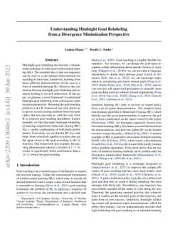 Understanding Hindsight Goal Relabeling from a Divergence Minimization
  Perspective