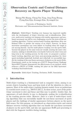 Observation Centric and Central Distance Recovery on Sports Player
  Tracking