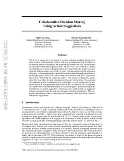 Collaborative Decision Making Using Action Suggestions