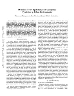 Dynamics-Aware Spatiotemporal Occupancy Prediction in Urban Environments