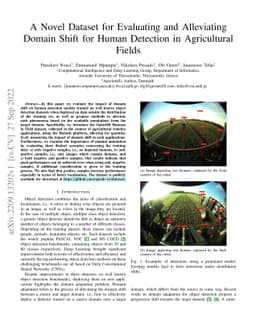 A Novel Dataset for Evaluating and Alleviating Domain Shift for Human
  Detection in Agricultural Fields