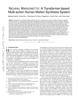 NEURAL MARIONETTE: A Transformer-based Multi-action Human Motion
  Synthesis System