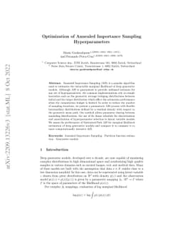 Optimization of Annealed Importance Sampling Hyperparameters
