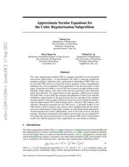 Approximate Secular Equations for the Cubic Regularization Subproblem