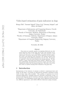 Video-based estimation of pain indicators in dogs