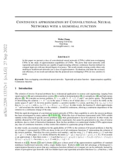 Continuous approximation by convolutional neural networks with a
  sigmoidal function