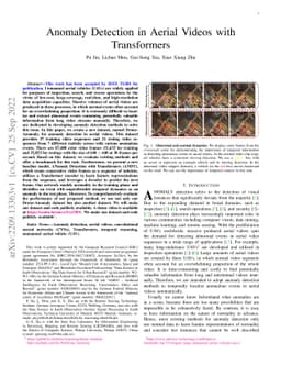 Anomaly Detection in Aerial Videos with Transformers
