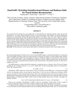 OmniNeRF: Hybriding Omnidirectional Distance and Radiance fields for
  Neural Surface Reconstruction