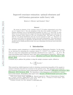 Improved covariance estimation: optimal robustness and sub-Gaussian
  guarantees under heavy tails