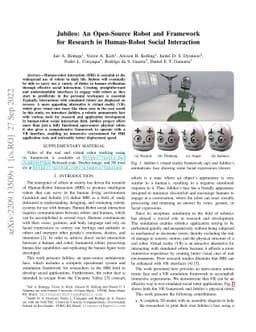 Jubileo: An Open-Source Robot and Framework for Research in Human-Robot
  Social Interaction