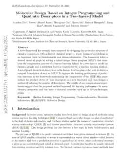 Molecular Design Based on Integer Programming and Quadratic Descriptors
  in a Two-layered Model