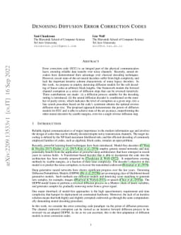 Denoising Diffusion Error Correction Codes