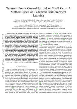 Transmit Power Control for Indoor Small Cells: A Method Based on
  Federated Reinforcement Learning