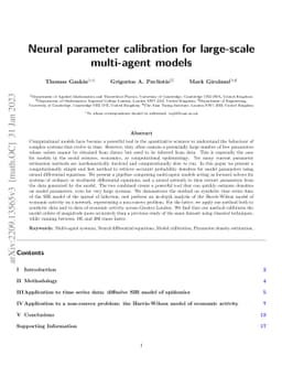 Neural parameter calibration for large-scale multi-agent models