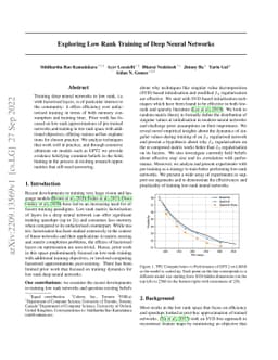 Exploring Low Rank Training of Deep Neural Networks