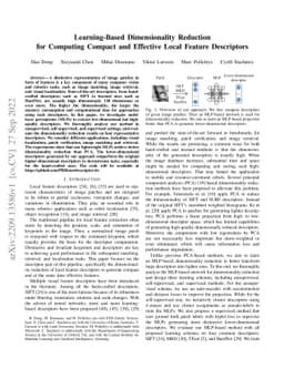 Learning-Based Dimensionality Reduction for Computing Compact and
  Effective Local Feature Descriptors