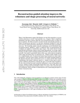 Reconstruction-guided attention improves the robustness and shape
  processing of neural networks