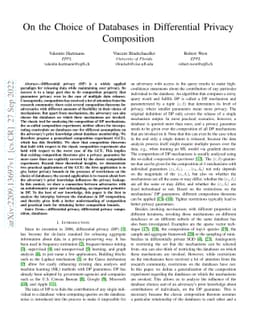 On the Choice of Databases in Differential Privacy Composition