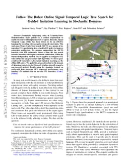Follow The Rules: Online Signal Temporal Logic Tree Search for Guided
  Imitation Learning in Stochastic Domains