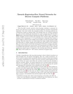 Towards Regression-Free Neural Networks for Diverse Compute Platforms
