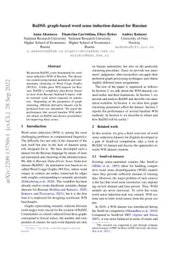 RuDSI: graph-based word sense induction dataset for Russian