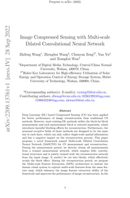 Image Compressed Sensing with Multi-scale Dilated Convolutional Neural
  Network