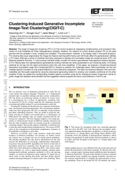 Clustering-Induced Generative Incomplete Image-Text Clustering (CIGIT-C)