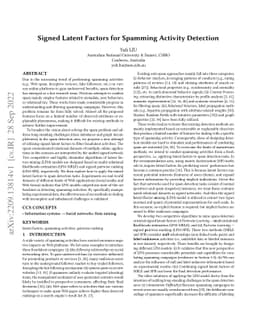 Signed Latent Factors for Spamming Activity Detection