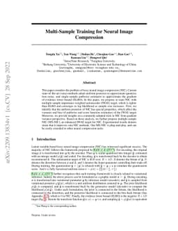 Multi-Sample Training for Neural Image Compression