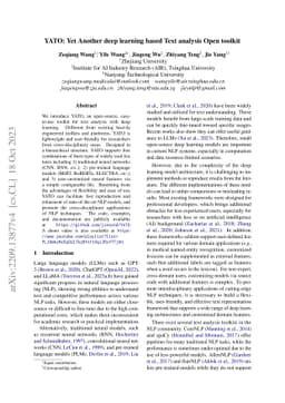 YATO: Yet Another deep learning based Text analysis Open toolkit
