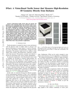 DTact: A Vision-Based Tactile Sensor that Measures High-Resolution 3D
  Geometry Directly from Darkness