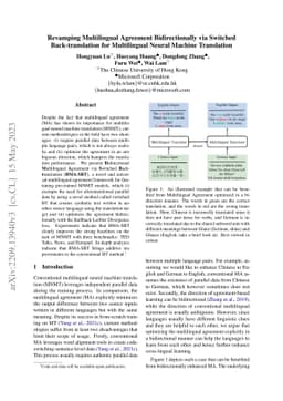 Revamping Multilingual Agreement Bidirectionally via Switched
  Back-translation for Multilingual Neural Machine Translation