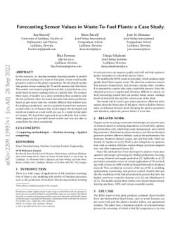 Forecasting Sensor Values in Waste-To-Fuel Plants: a Case Study
