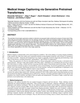 Medical Image Captioning via Generative Pretrained Transformers