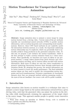 Motion Transformer for Unsupervised Image Animation