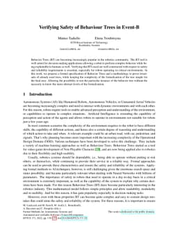 Verifying Safety of Behaviour Trees in Event-B